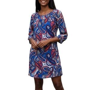 My Michelle Boho Chic Paisley Shift Dress S — Multicolor Paisley Mini/Vintage